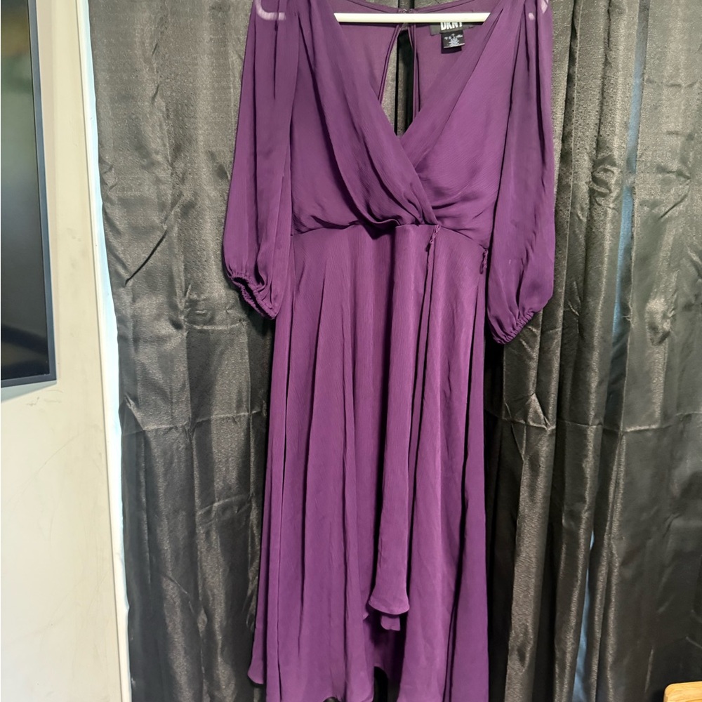 DKNY Purple High Low Dress